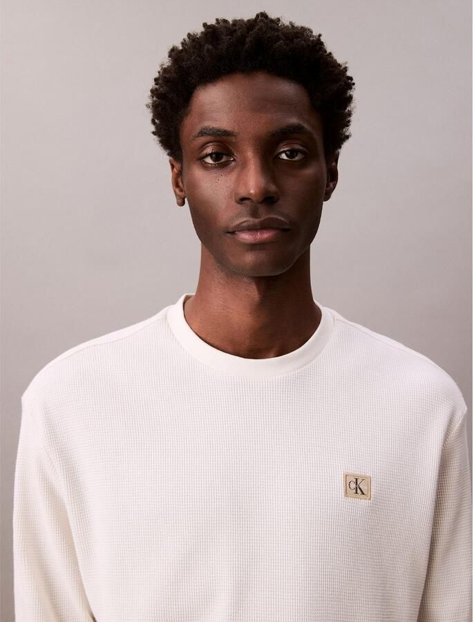 Calvin Klein Jeans T-Shirt Lange Mouw LS WAFFLE BADGE CREW LV040EM217 - Foto 7