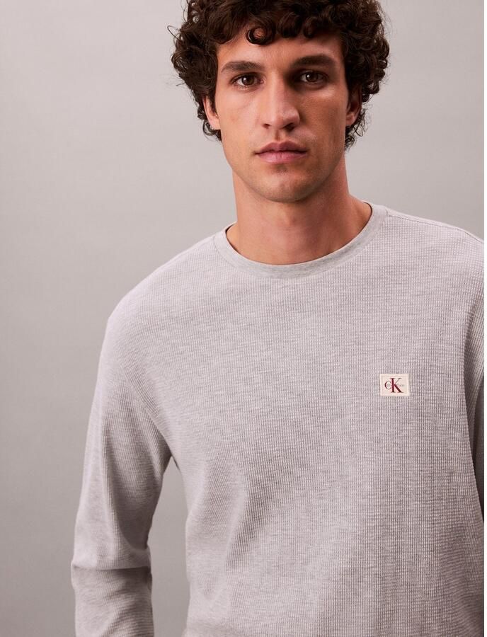 Calvin Klein Jeans Shirt met lange mouwen en structuurmotief - Foto 2