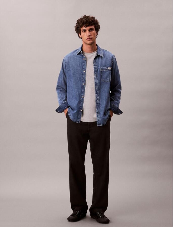 Calvin Klein Jeans Shirt met lange mouwen en structuurmotief - Foto 3