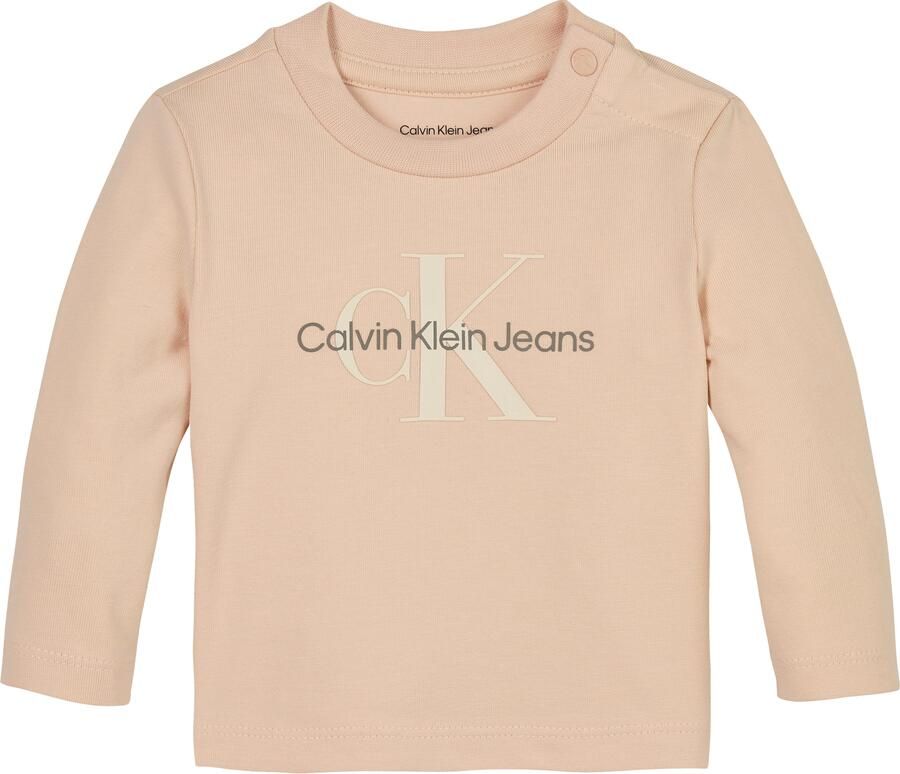 Calvin Klein Shirt met lange mouwen MONOGRAM LS T-SHIRT voor baby s tot 2 jaar met grote print