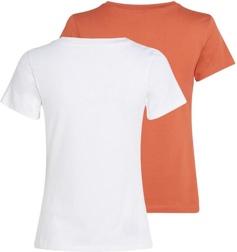 Calvin Klein Shirt met ronde hals 2-PACK MONOLOGO SLIM TEE met jeans logoprint op borsthoogte (2-delig Set van 2)