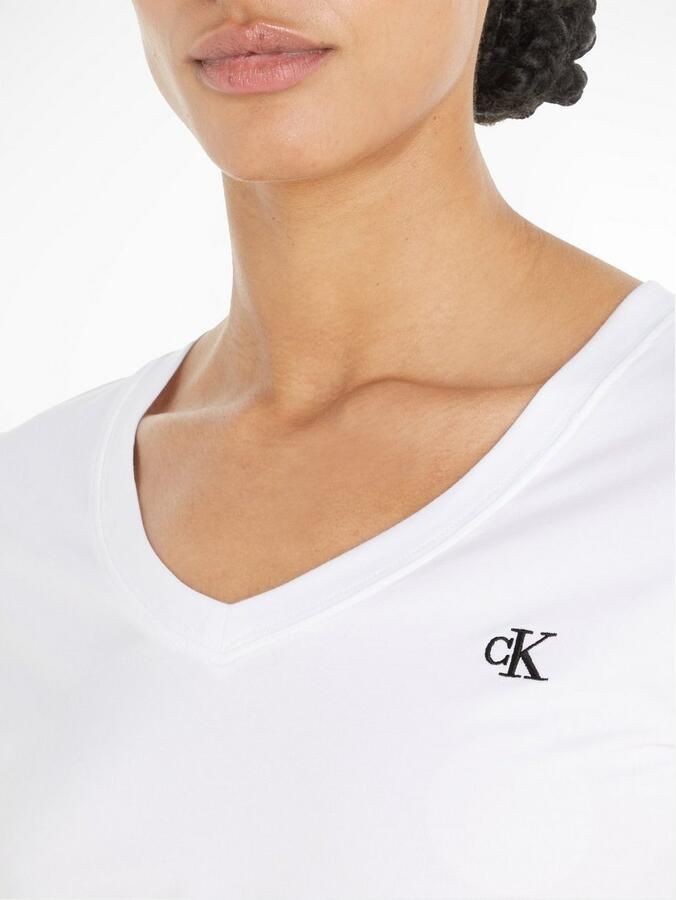 Calvin Klein Shirt met V-hals CK EMBROIDERY STRETCH V-NECK met klein -logoborduursel op borsthoogte (1-delig) - Foto 6