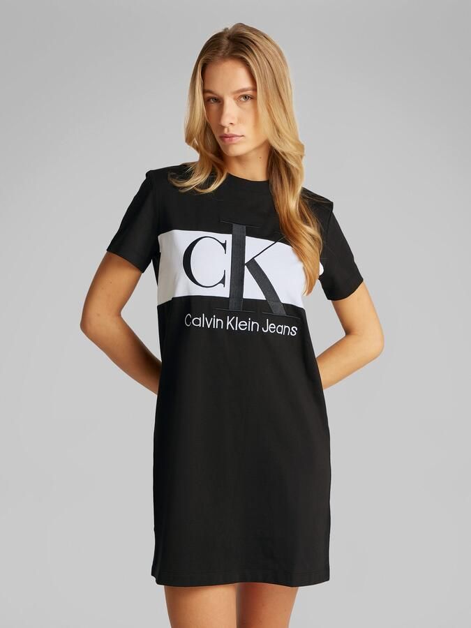 Calvin Klein Shirtjurk BLOCKING T SHIRT DRESS met jeans logo opschrift - Foto 5