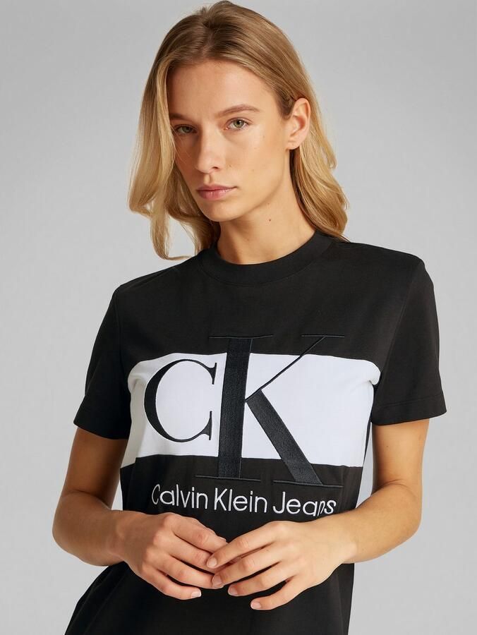 Calvin Klein Shirtjurk BLOCKING T SHIRT DRESS met jeans logo opschrift - Foto 3