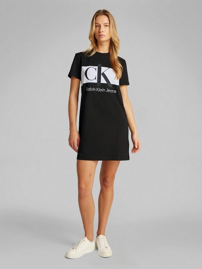 Calvin Klein Shirtjurk BLOCKING T SHIRT DRESS met jeans logo opschrift - Foto 4