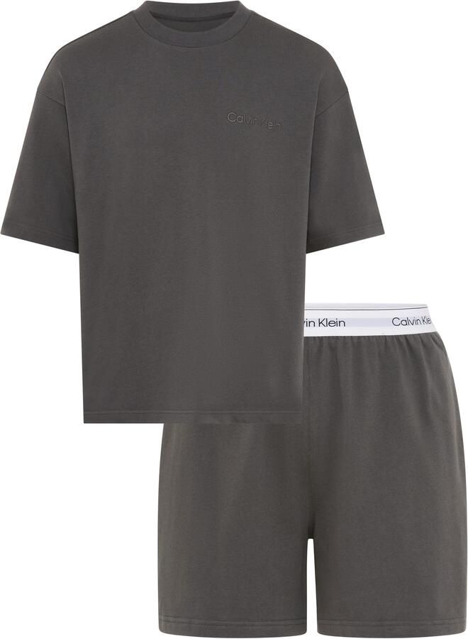 Calvin Klein Shortama elastische logoband regular fit ronde hals (set 2-delig)