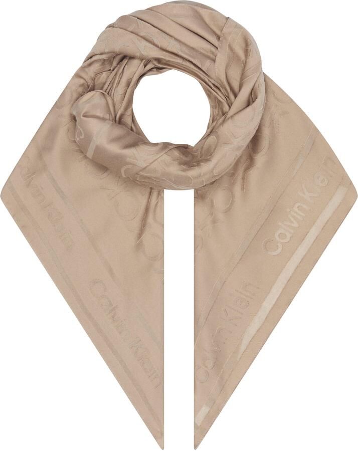 Calvin Klein Sjaal BURNOUT MONOGRAM SCARF CK-patroon vierkante vorm - Foto 5