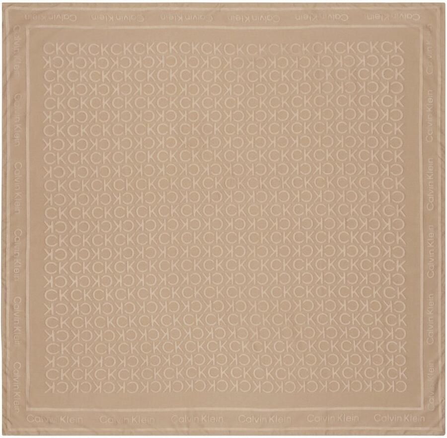 Calvin Klein Sjaal BURNOUT MONOGRAM SCARF CK-patroon vierkante vorm