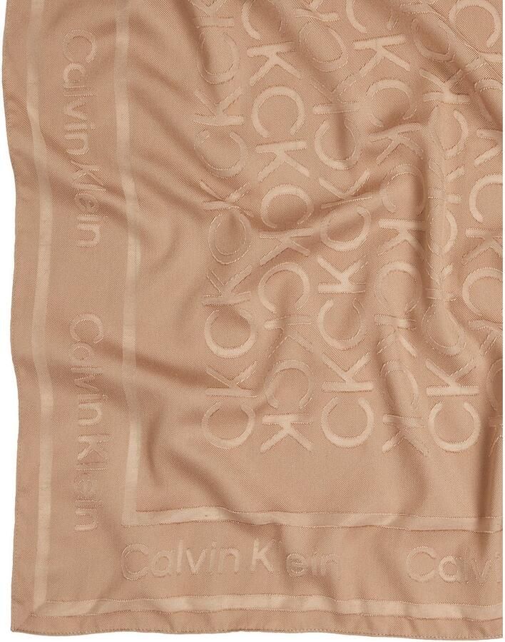 Calvin Klein Sjaal BURNOUT MONOGRAM SCARF CK-patroon vierkante vorm - Foto 2