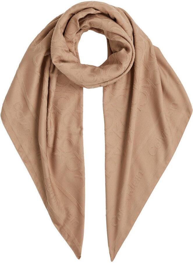 Calvin Klein Sjaal BURNOUT MONOGRAM SCARF CK-patroon vierkante vorm - Foto 3