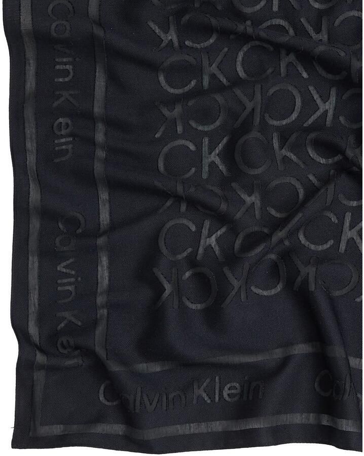 Calvin Klein Sjaal BURNOUT MONOGRAM SCARF CK-patroon vierkante vorm - Foto 2