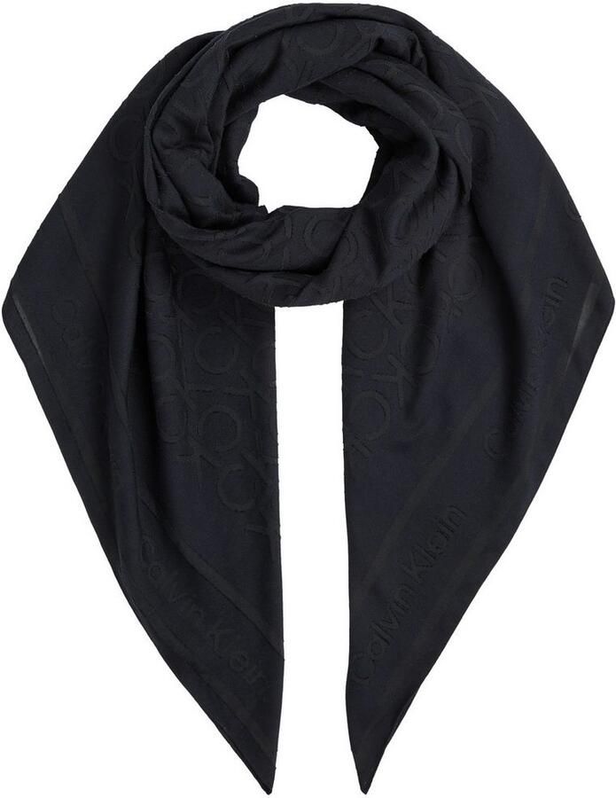 Calvin Klein Sjaal BURNOUT MONOGRAM SCARF CK-patroon vierkante vorm - Foto 3
