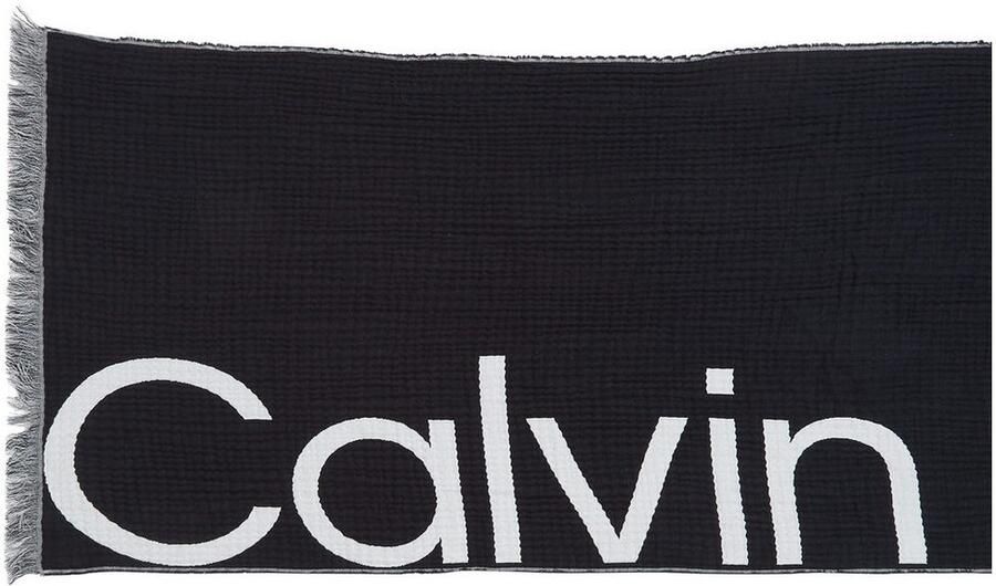 Calvin Klein Sjaal LOGO 2-TONES COTTON GAUGE SJAAL - Foto 2
