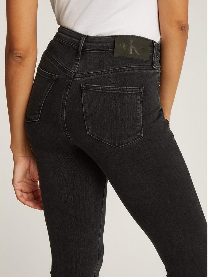 Calvin Klein Skinny fit jeans High rise super-skinny met stone-wash look met muntzakje