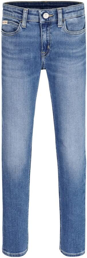 Calvin Klein Skinny fit jeans MR SKINNY ESS WASHED BLUE DENIM voor kinderen tot 16 jaar met logopatch - Foto 4