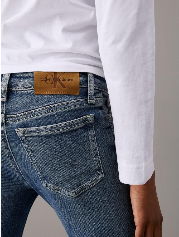 Calvin Klein Skinny fit jeans Mr Skinny Mid Blue Pws Denim voor kinderen tot 16 jaar en in 5-pocket stijl