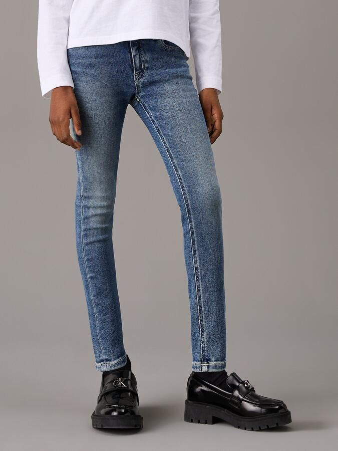 Calvin Klein Skinny fit jeans Mr Skinny Mid Blue Pws Denim voor kinderen tot 16 jaar en in 5-pocket stijl - Foto 4