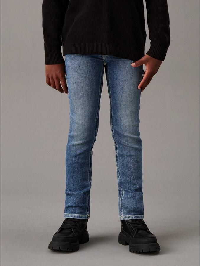 Calvin Klein Slim fit jeans SLIM NEW MID BLUE PWS voor kinderen tot 16 jaar in coole wassing - Foto 6