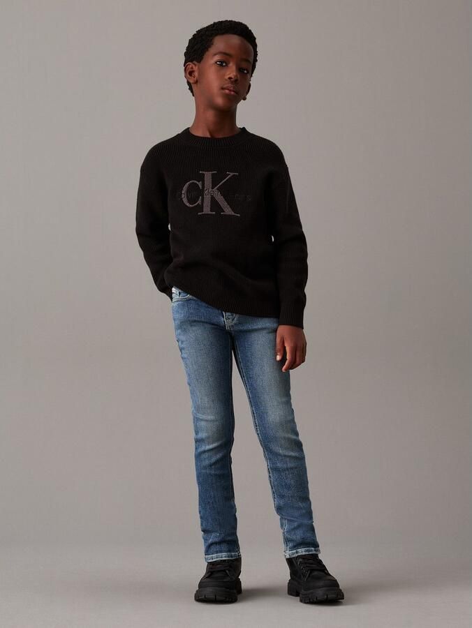Calvin Klein Slim fit jeans SLIM NEW MID BLUE PWS voor kinderen tot 16 jaar in coole wassing - Foto 7