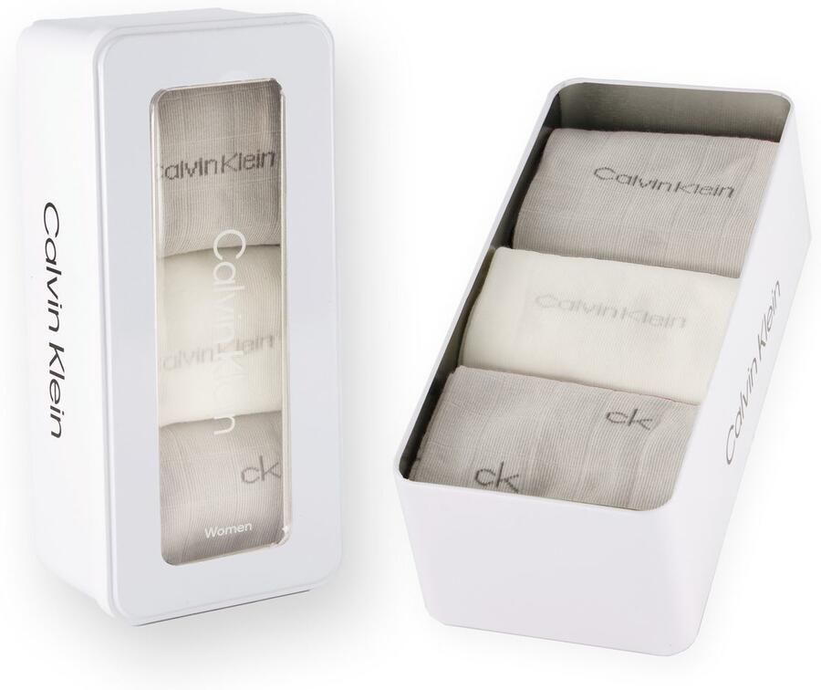 Calvin Klein Sokken CK WO SOCK 3P GIFTBOX GRID AOP (Set van 3) - Foto 2