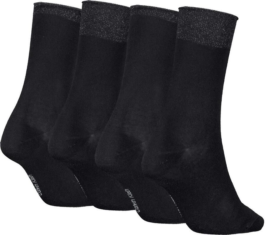 Calvin Klein Sokken CK WO SOCK 4P HOLIDAY PACK LUREX Glitterdraden logoborduurwerk kleine rolrand (4 paar Set van 4)