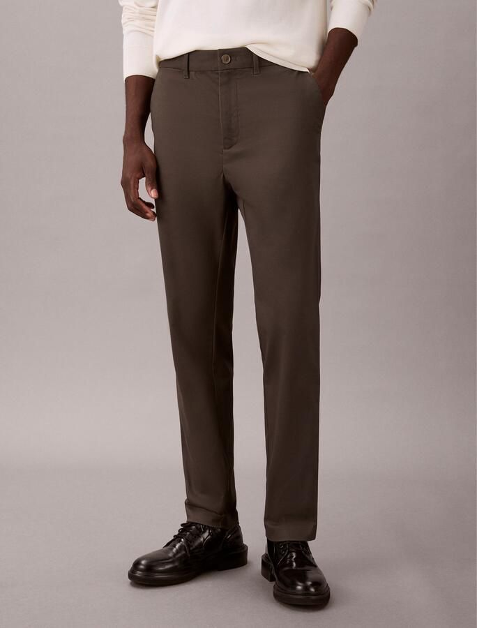 Calvin Klein Stoffen broek SLIM TAPERED SATEEN CHINO TROUSE - Foto 5