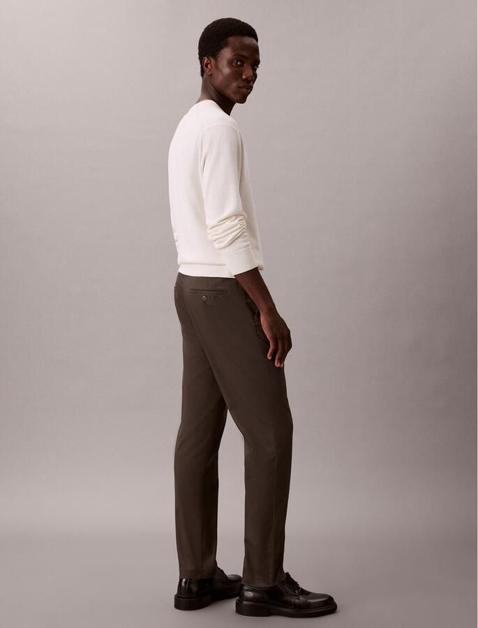 Calvin Klein Stoffen broek SLIM TAPERED SATEEN CHINO TROUSE - Foto 3