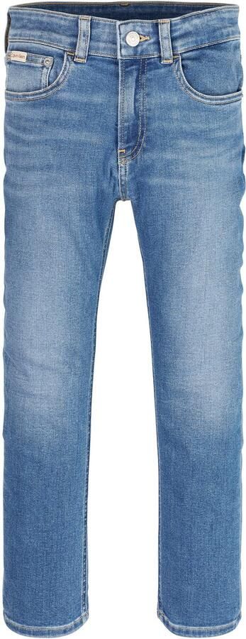 Calvin Klein Straight jeans ESS. WASHED BLUE DAD voor kinderen tot 16 jaar met leren patch - Foto 4