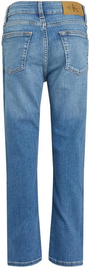 Calvin Klein Straight jeans ESS. WASHED BLUE DAD voor kinderen tot 16 jaar met leren patch - Foto 5