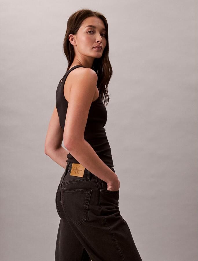 Calvin Klein Jeans Straight fit jeans van katoenmix met logopatch - Foto 3