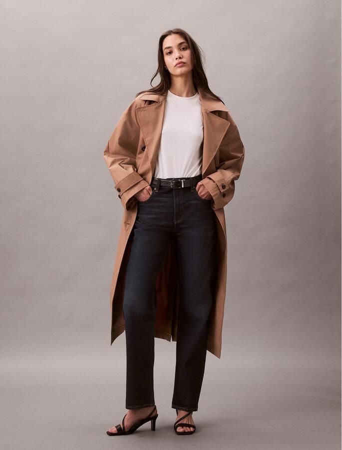 Calvin Klein Jeans High rise straight fit jeans met labeldetail - Foto 3