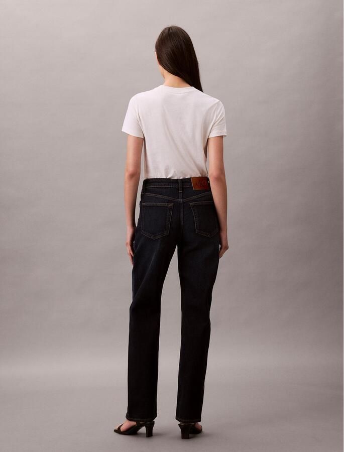 Calvin Klein Jeans High rise straight fit jeans met labeldetail - Foto 4