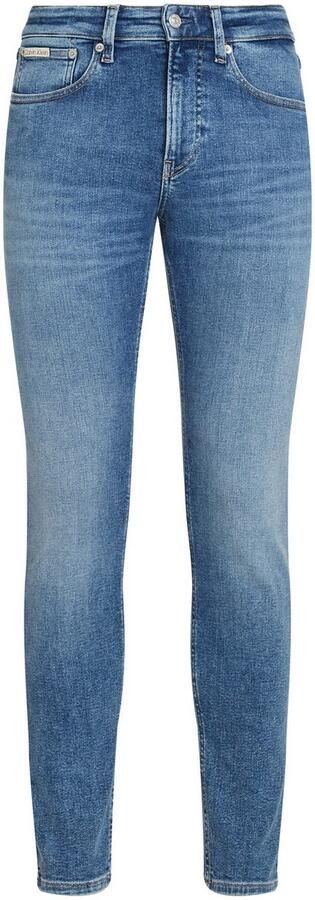 Calvin Klein Jeans Blauwe Rits Knoop Plain Heren Jeans Blue Heren - Foto 9
