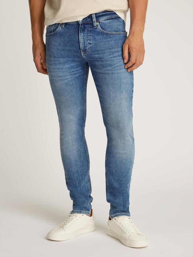 Calvin Klein Jeans Blauwe Rits Knoop Plain Heren Jeans Blue Heren - Foto 3