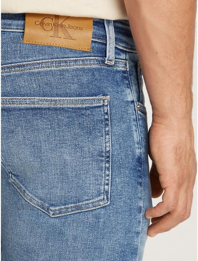 Calvin Klein Jeans Blauwe Rits Knoop Plain Heren Jeans Blue Heren