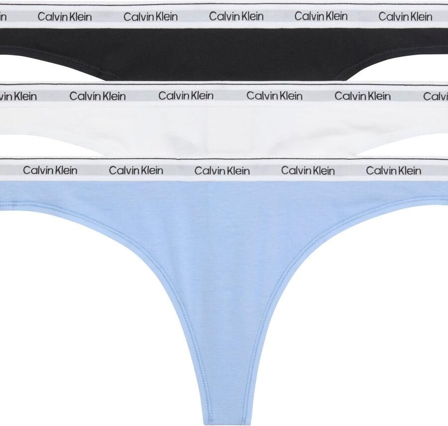 Calvin Klein Underwear String met logostitching in een set van 3 stuks model 'Modern'