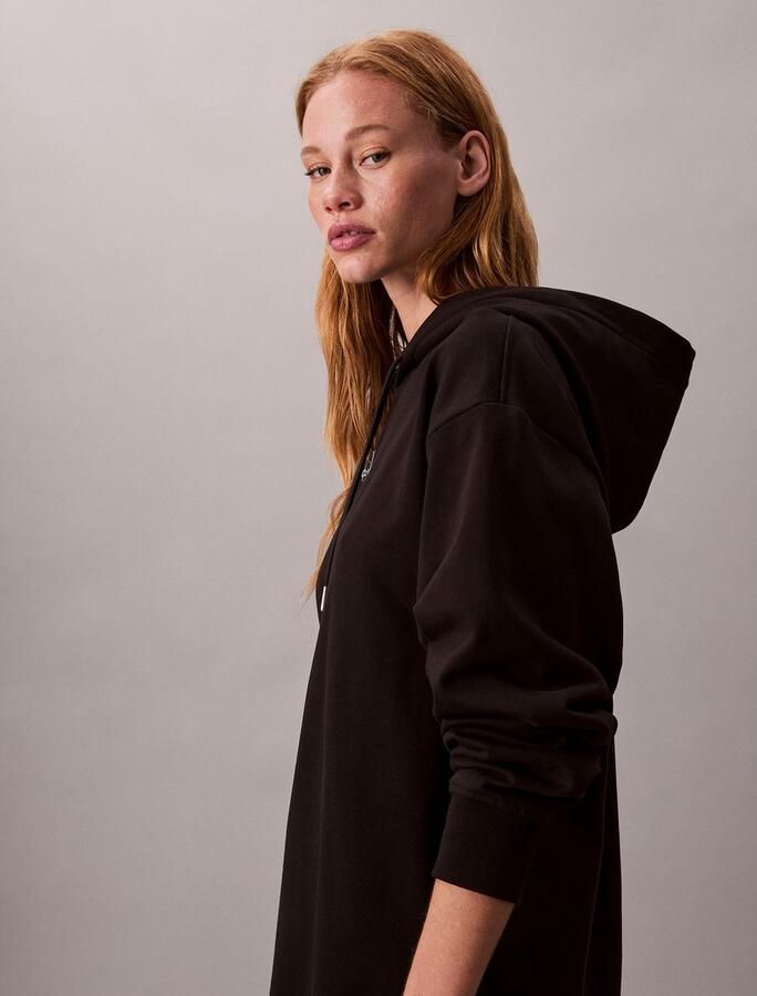 Calvin Klein Jeans Relaxed fit hoodiejurk met logostitching model 'Terry' - Foto 4