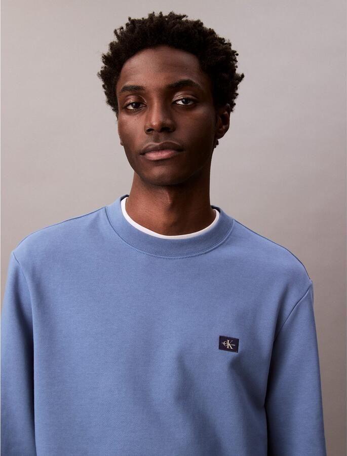 CALVIN KLEIN Heren Truien & Vesten Ls Eu Badge 350terry Cn Swtshrt Blauw - Foto 8