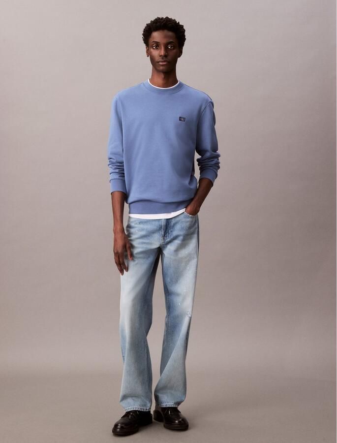 CALVIN KLEIN Heren Truien & Vesten Ls Eu Badge 350terry Cn Swtshrt Blauw - Foto 10