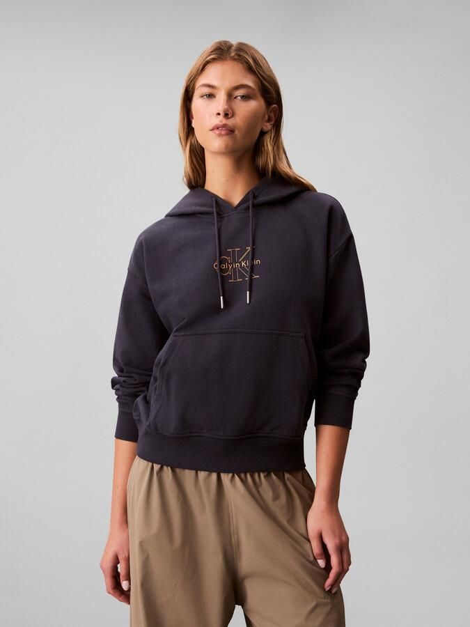Calvin Klein Sweatshirt Capuchon met trekkoord regular fit logo-opdruk - Foto 5