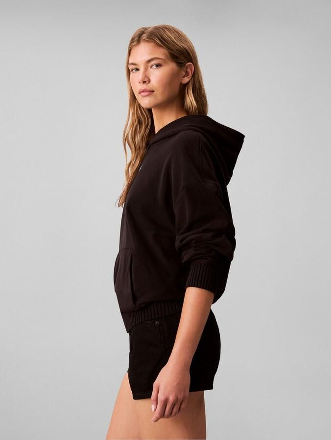 Calvin Klein Sweatshirt met capuchon regular fit geweven merklabel