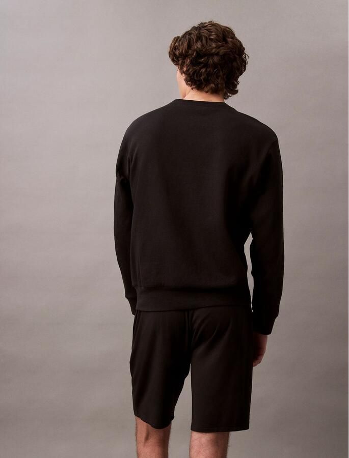 Calvin Klein Effen Logo Geborduurde Nachtmode Sweatshirt Black Heren - Foto 5