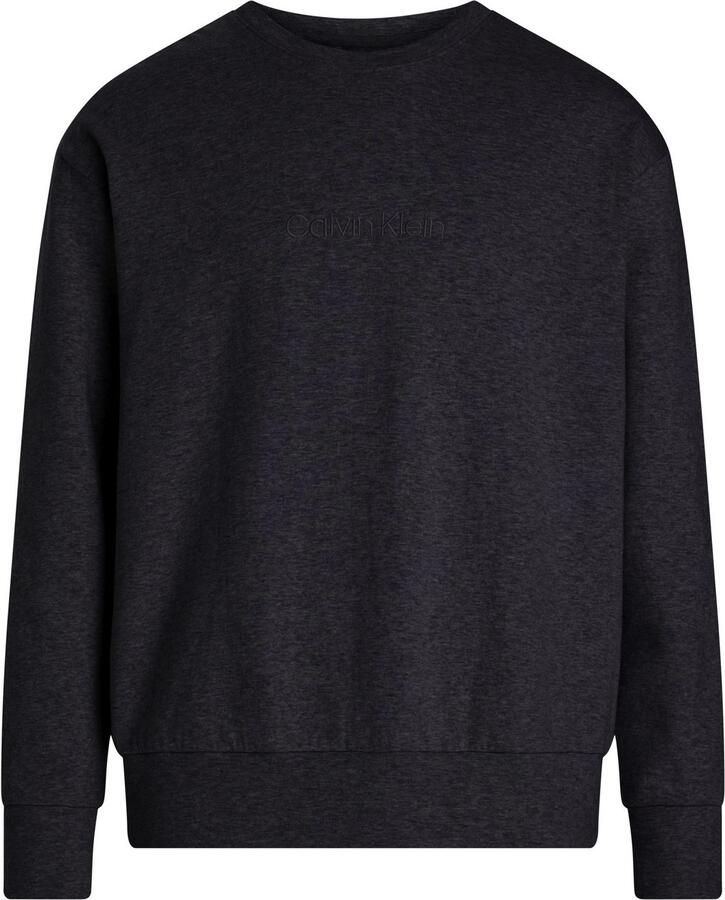 Calvin Klein Effen Logo Geborduurde Nachtmode Sweatshirt Black Heren