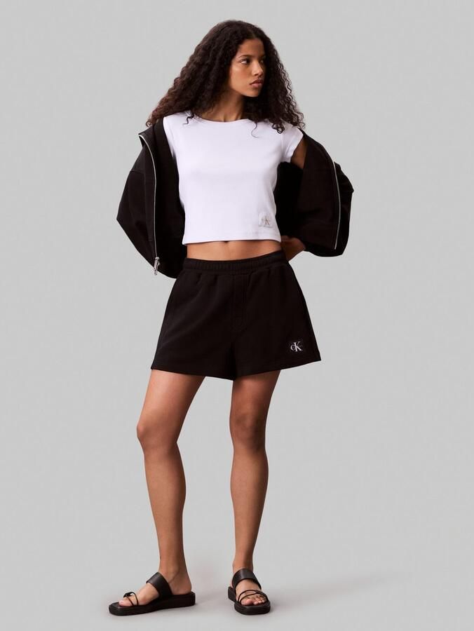 Calvin Klein Sweatshort A FRNCH TRRY BDG L Met elastische taille - Foto 5