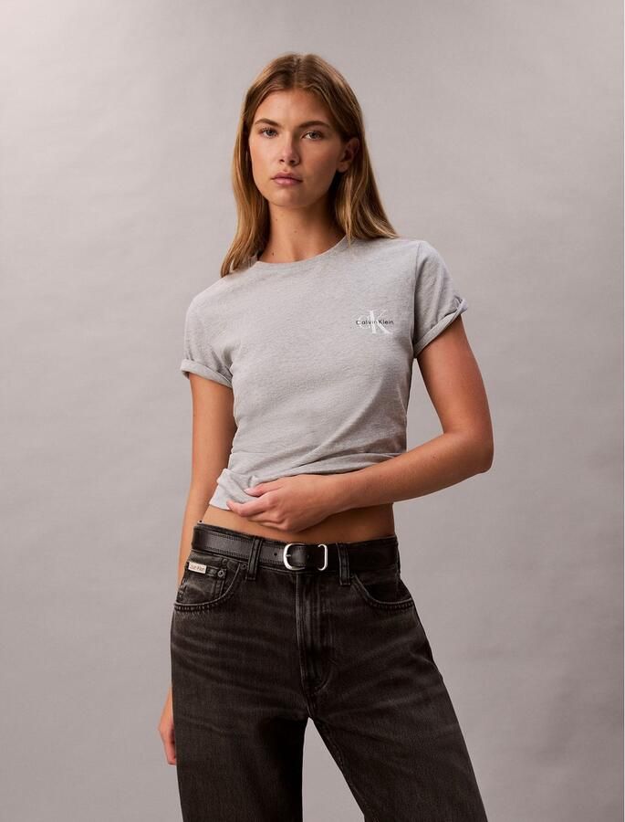 Calvin Klein Jeans T-shirt met labelprint in een set van 2 stuks - Foto 6