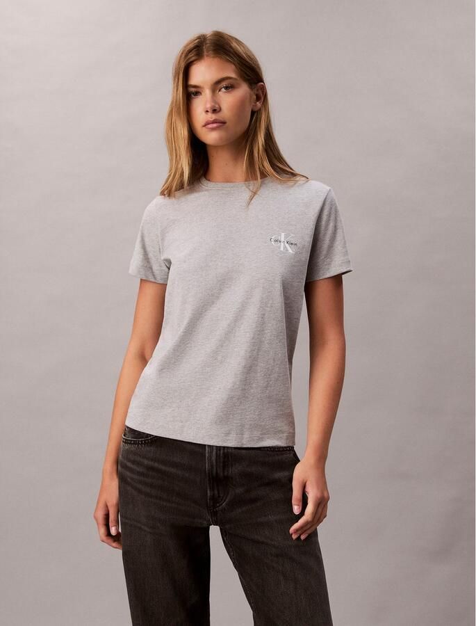 Calvin Klein Jeans T-shirt met labelprint in een set van 2 stuks - Foto 3