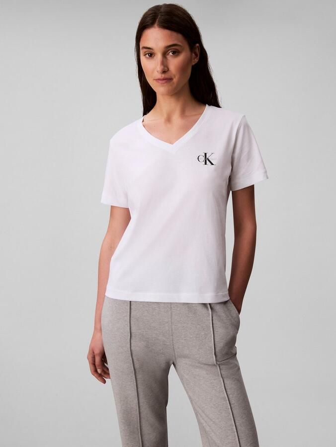 Calvin Klein Jeans T-shirt met labelprint in een set van 2 stuks - Foto 3