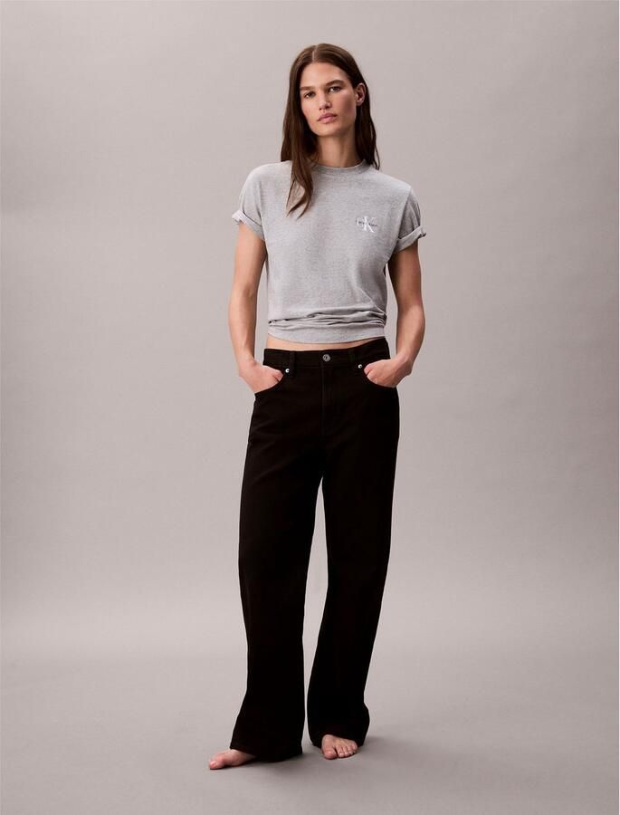 Calvin Klein Jeans T-shirt met labelprint in een set van 2 stuks - Foto 3