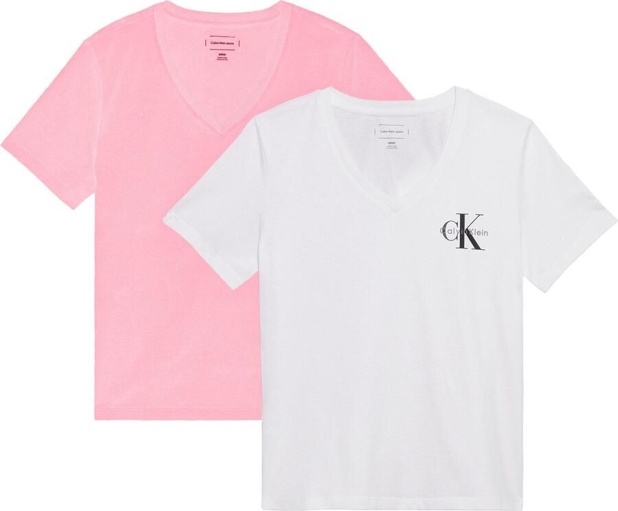 Calvin Klein T-shirt Met V-hals (2-delig Set van 2)