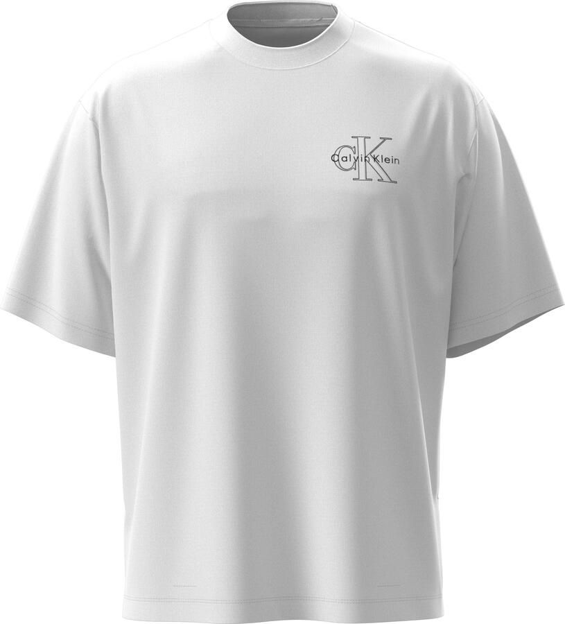 Calvin Klein Jeans Regular fit T-shirt met logostitching model 'Micro' - Foto 3